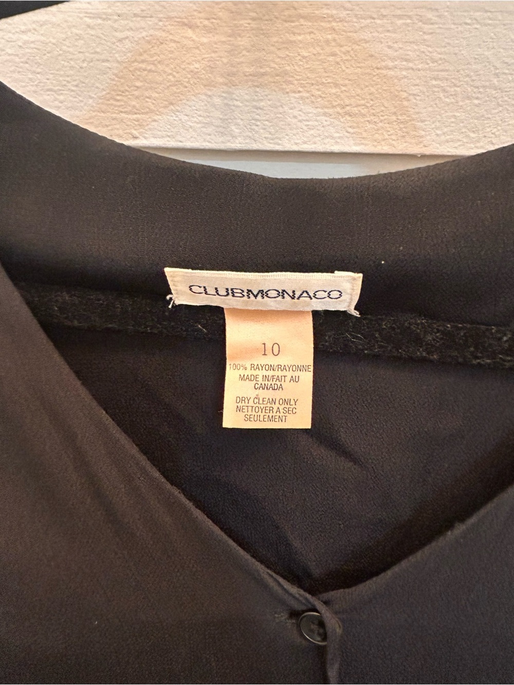 Vintage Club Monaco Sleeveless V-Neck Button-Front Black Maxi Dress Rayon - Picture 4 of 6